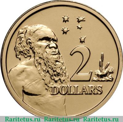 Реверс монеты 2 доллара (dollars) 2008 года   Австралия