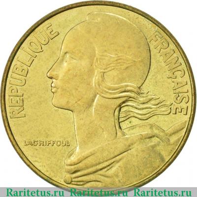 20 сантимов (centimes) 1985 года   Франция