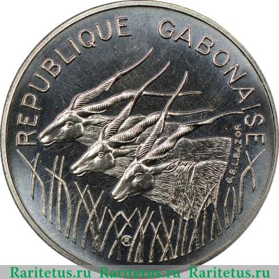 100 франков (francs) 1975 года   Габон