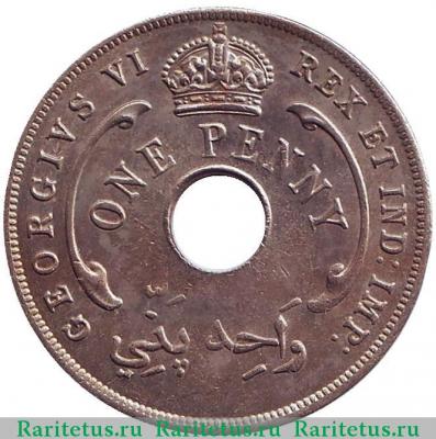 1 пенни (penny) 1942 года   Британская Западная Африка
