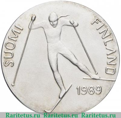 100 марок (markkaa) 1989 года  лыжи Финляндия
