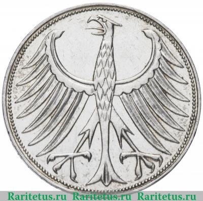 5 марок (deutsche mark) 1969 года D  Германия