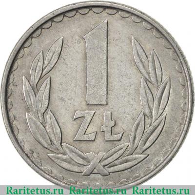 Реверс монеты 1 злотый (zloty) 1983 года   Польша