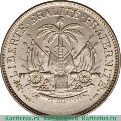 Реверс монеты 5 сантимов (centimes) 1904 года   Гаити