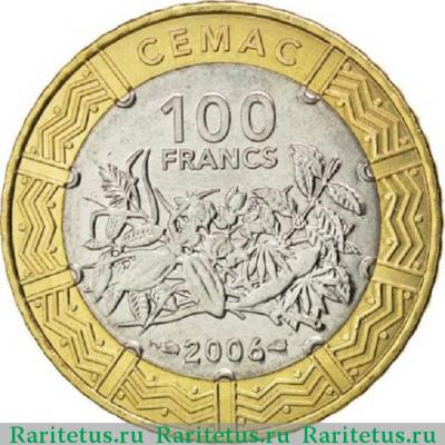 Реверс монеты 100 франков (francs) 2006 года   Западная Африка (BCEAO)