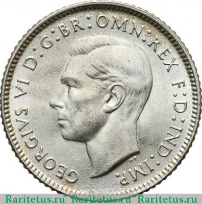 6 пенсов (pence) 1942 года D  Австралия