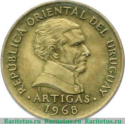 5 песо (pesos) 1968 года   Уругвай