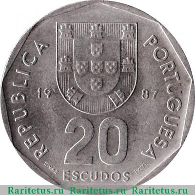 20 эскудо (escudos) 1987 года   Португалия