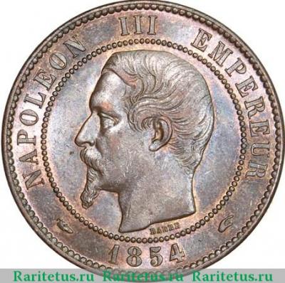 10 сантимов (centimes) 1854 года A  Франция