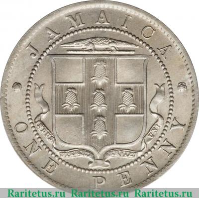 Реверс монеты 1 пенни (penny) 1919 года   Ямайка