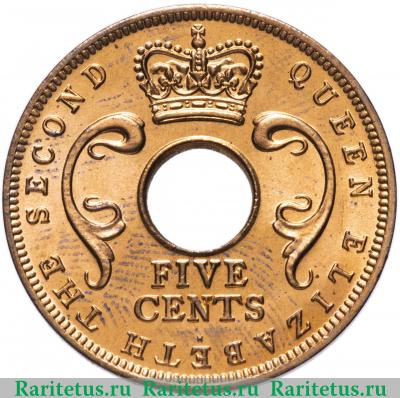 5 центов (cents) 1957 года H  Британская Восточная Африка
