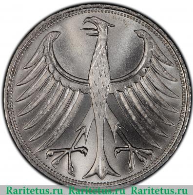 5 марок (deutsche mark) 1970 года J  Германия