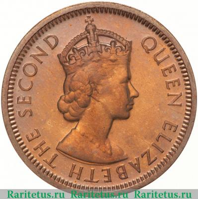 1 цент (cent) 1954 года   Британский Гондурас
