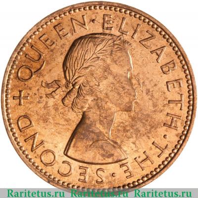 1/2 пенни (penny) 1965 года   Новая Зеландия