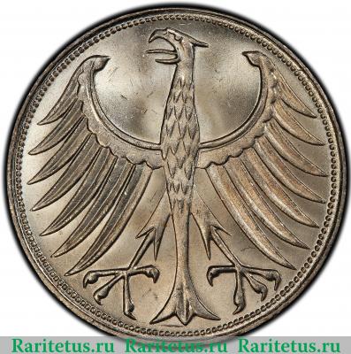 5 марок (deutsche mark) 1951 года J  Германия