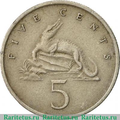Реверс монеты 5 центов (cents) 1972 года   Ямайка