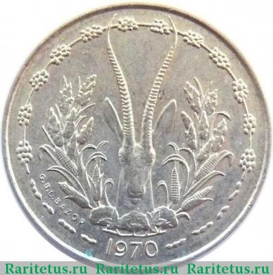 10 франков (francs) 1970 года   Западная Африка (BCEAO)