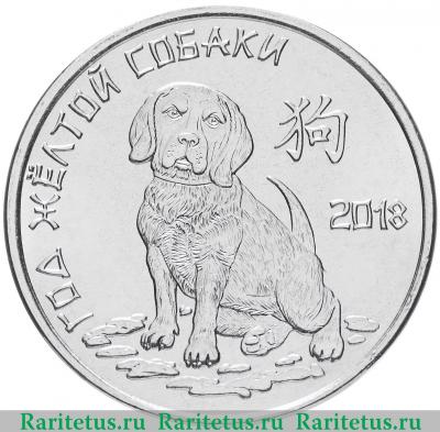 Реверс монеты 1 рубль 2017 года  год Собаки Приднестровье