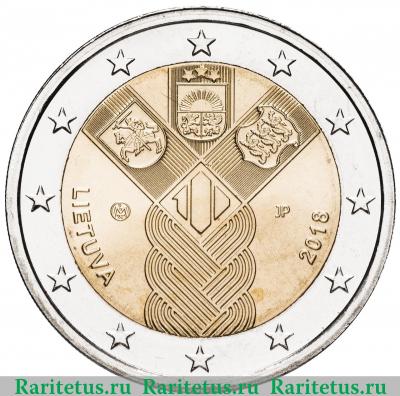 2 евро (euro) 2018 года  государства Балтики Литва