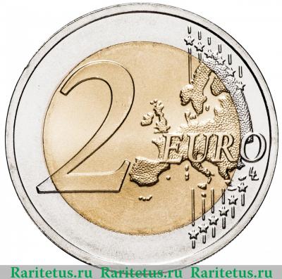 Реверс монеты 2 евро (euro) 2018 года  государства Балтики Латвия