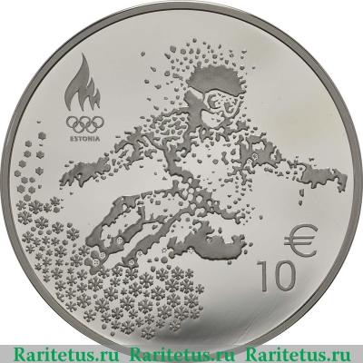 Реверс монеты 10 евро (euro) 2018 года  олимпиада Эстония proof