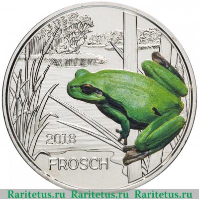Реверс монеты 3 евро (euro) 2018 года  лягушка Австрия