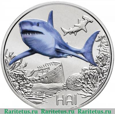 Реверс монеты 3 евро (euro) 2018 года  акула Австрия