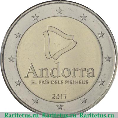 2 евро (euro) 2017 года  пиренейская страна Андорра