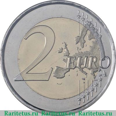 Реверс монеты 2 евро (euro) 2018 года  права человека Андорра