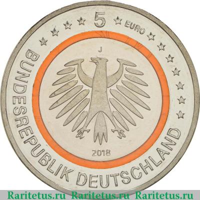 5 евро (euro) 2018 года J  Германия