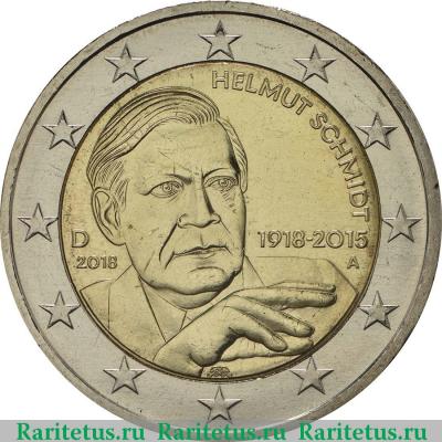 2 евро (euro) 2018 года A Шмидт Германия