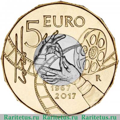 Реверс монеты 5 евро (euro) 2017 года  Тото Италия