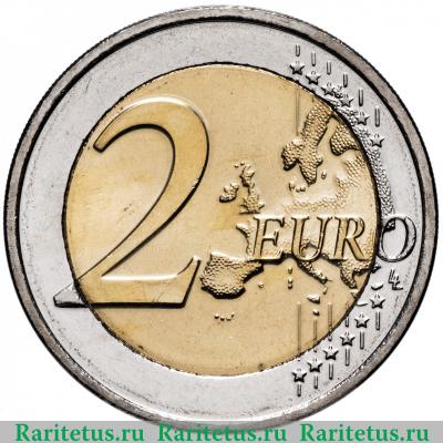 Реверс монеты 2 евро (euro) 2018 года  конституция Люксембург