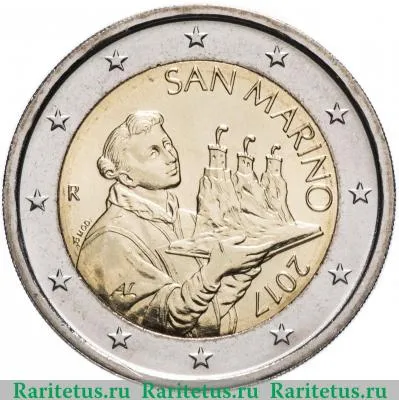 2 евро (euro) 2017 года   Сан-Марино