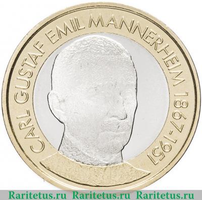 Реверс монеты 5 евро (euro) 2017 года  Маннергейм Финляндия