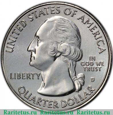25 центов (квотер, 1/4 доллара, quarter dollar) 2017 года D дом Дугласа США