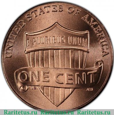 Реверс монеты 1 цент (cent) 2017 года P  США