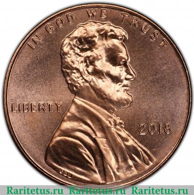 1 цент (cent) 2018 года   США