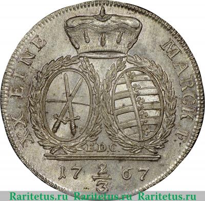 Реверс монеты 2/3 талера (thaler) 1767 года   Саксония
