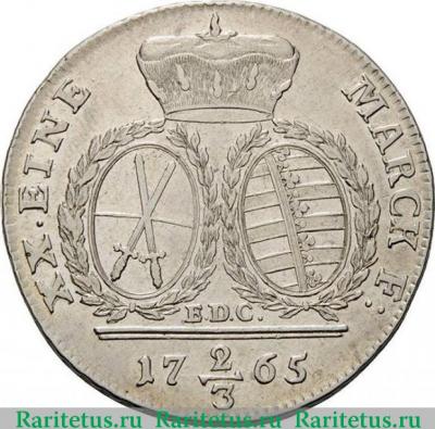 Реверс монеты 2/3 талера (thaler) 1765 года   Саксония