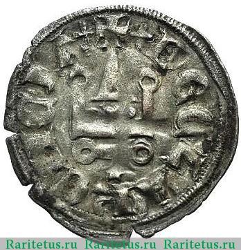 Реверс монеты денье (denier) 1301 года   Ахейское княжество