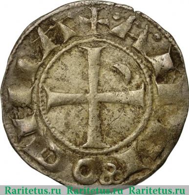Реверс монеты денье (denier) 1163 года   Антиохийское княжество