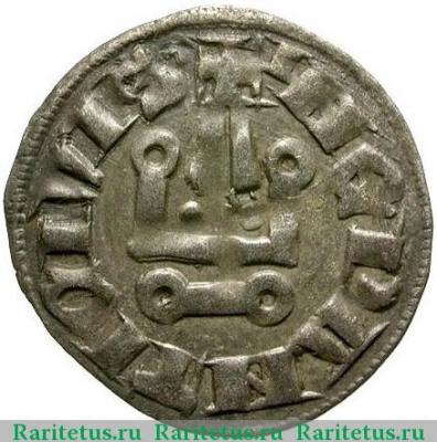 Реверс монеты денье (denier) 1294 года   Эпирское царство
