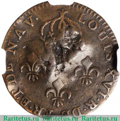 Реверс монеты 2 су (black dog) 1801 года   Невис