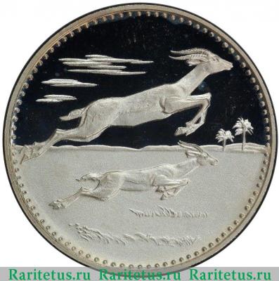 Реверс монеты 5 риялов (риалов, riyals) 1970 года   Умм-эль-Кайвайн proof