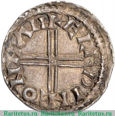 Реверс монеты пенни (penny) 1048 года   Англия