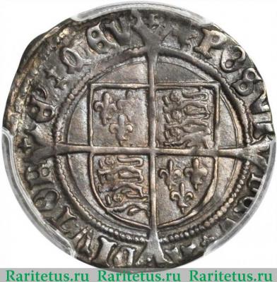 Реверс монеты гроут (groat) 1526 года   Англия
