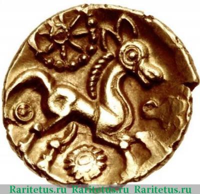 Реверс монеты 1/4 статера (stater) 75-30 до н. э. годов   Бритты