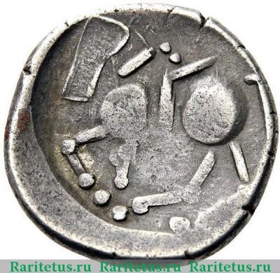 Реверс монеты тетрадрахма (tetradrachma) 200-100 до н. э. годов   Кельты на Дунае