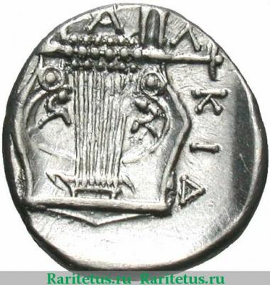 Реверс монеты тетробол (tetrobol) 383-382 до н. э. годов   Македония